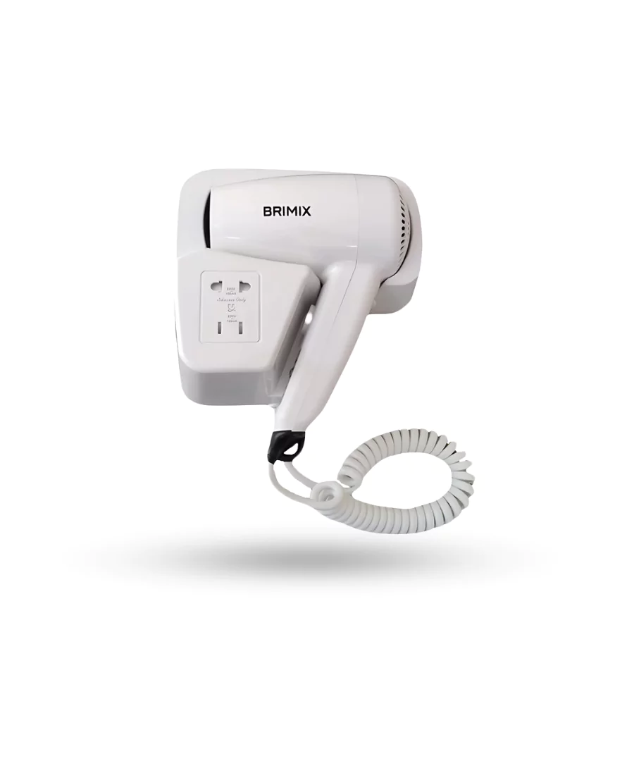 Brimix Wall Mounted Electric Hair Dryer White Color - YI-BRI/EHD/882/WHT
